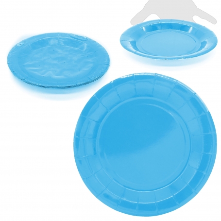 Confezione di grandi piatti di cartone blu