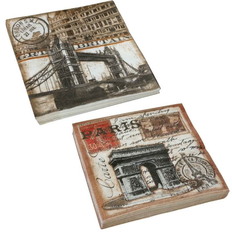 Tovaglioli decorativi stile vintage Design di città iconiche