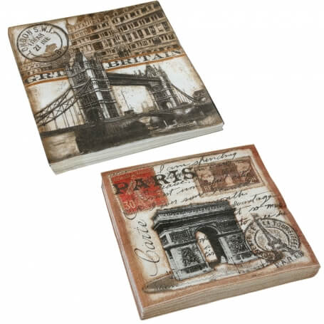 Tovaglioli decorativi stile vintage Design di città iconiche
