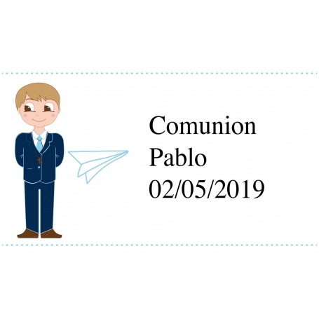 Adesivo Comunione Personalizzato Bambino