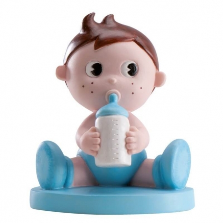 Figura per torta bambino con biberon per battesimo economica
