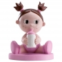 Figura per torta battesimo bimba con biberon economica