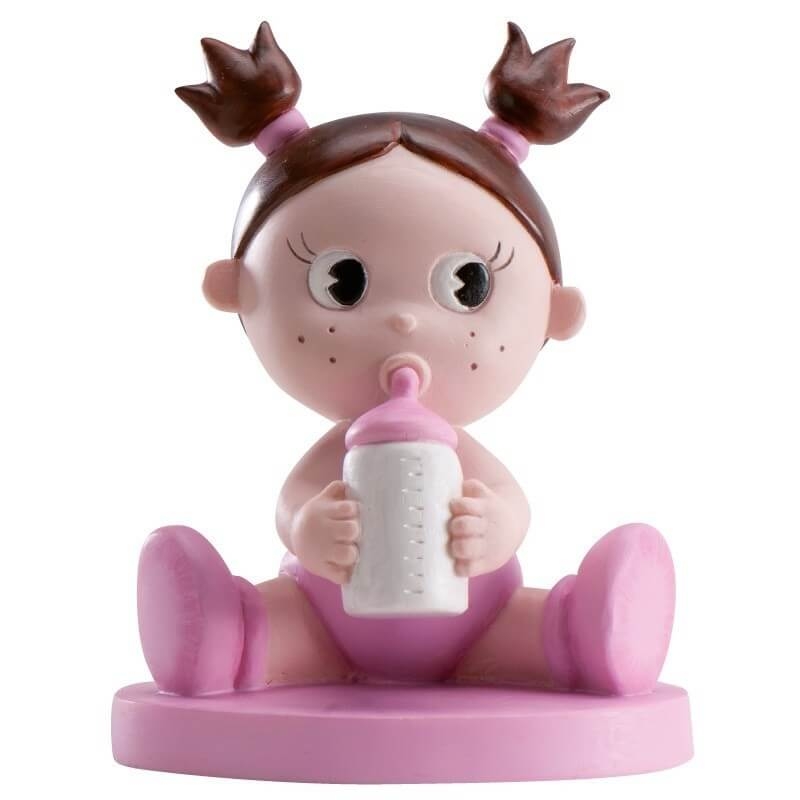 Figura per torta battesimo bimba con biberon economica
