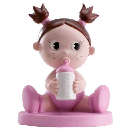 Figura per torta battesimo bimba con biberon economica