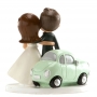 Figura sposi auto per torta di matrimonio