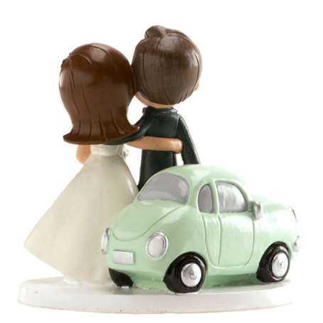 Figura sposi auto per torta di matrimonio