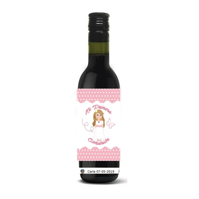 Botiglia vino dettagli comunione personalizzata