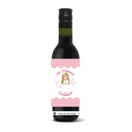 Botiglia vino dettagli comunione personalizzata