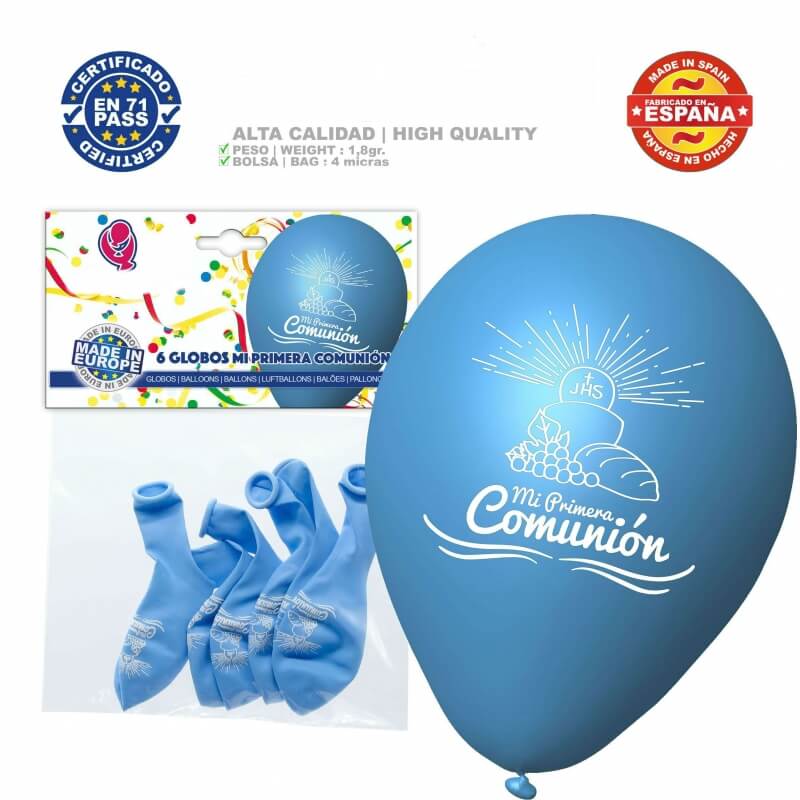 Confezione palloncini comunione blu