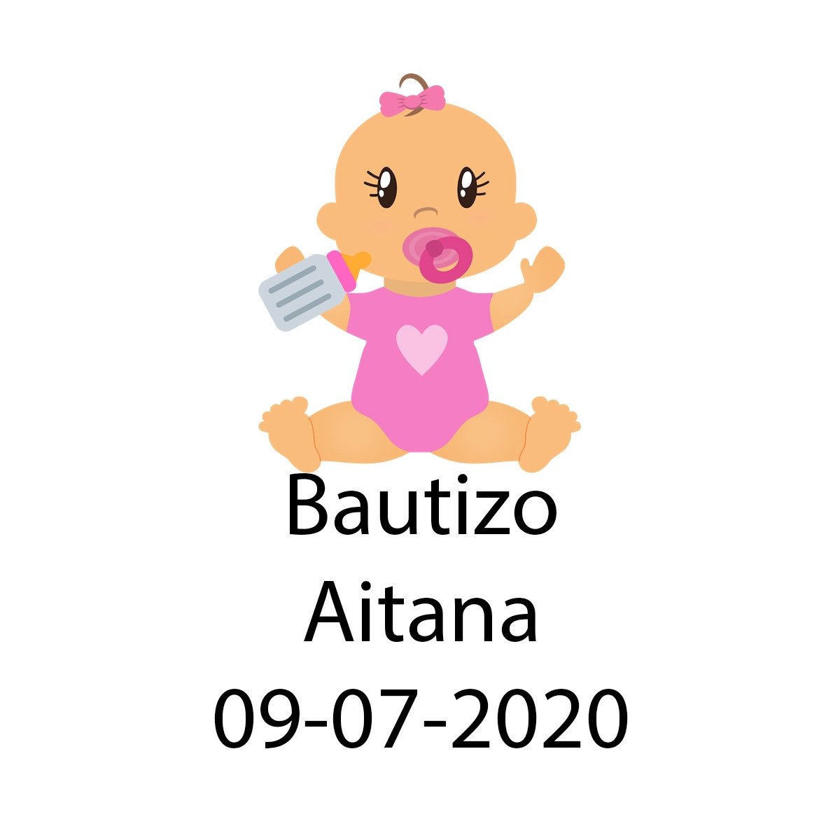 50 Etichette Adesive Rosa Battesimo - Tema Impronte - 4 Cm - Plastica Bianca