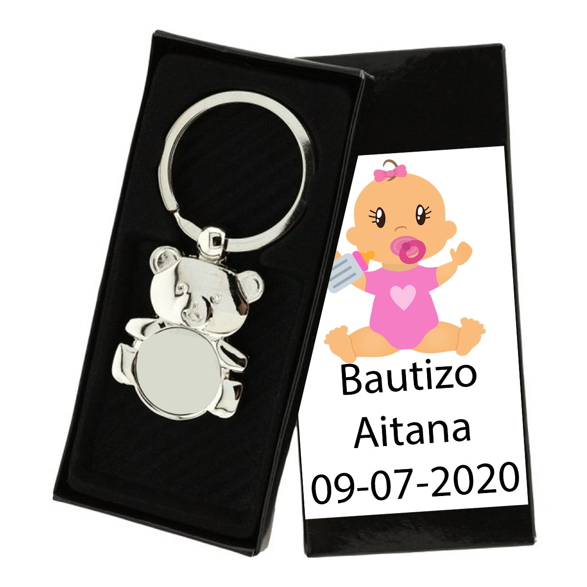 Portachiavi battesimo orsetto personalizzato