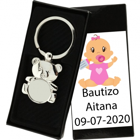 Portachiavi battesimo orsetto personalizzato