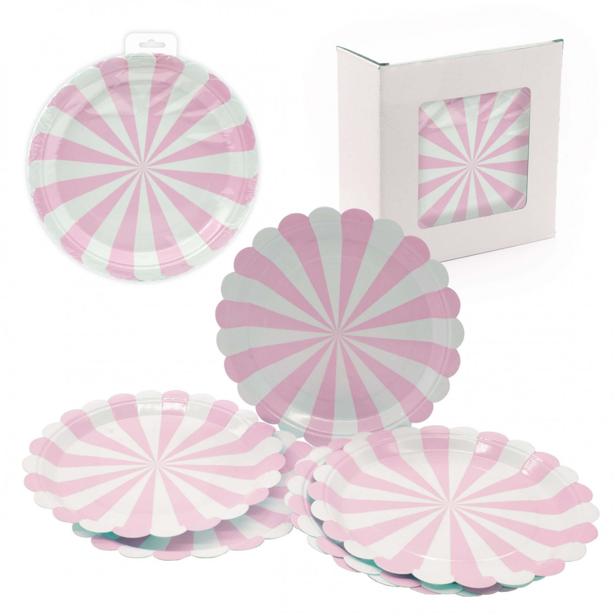 Pack piatto usa e getta rosa