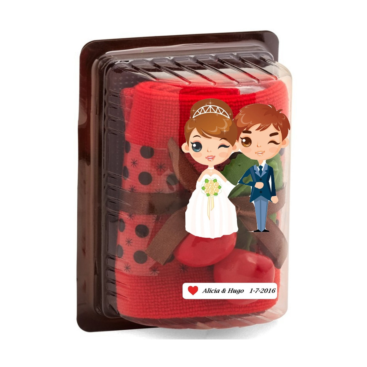 Asciugamano per torta dettaglio matrimonio