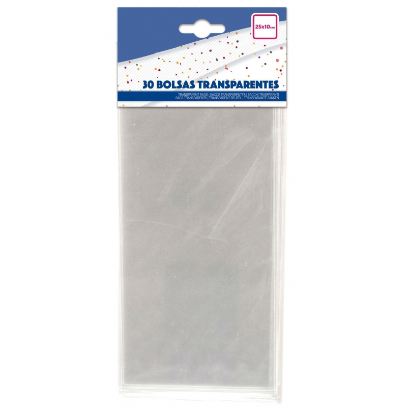 Borse Trasparenti 25x10cm Confezione da 30 unità