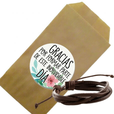 Bracciale da uomo in busta di kraft con dedicatoria