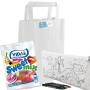 Astuccio per colorare e caramelle in borsa personalizzata con adesivo per bambini