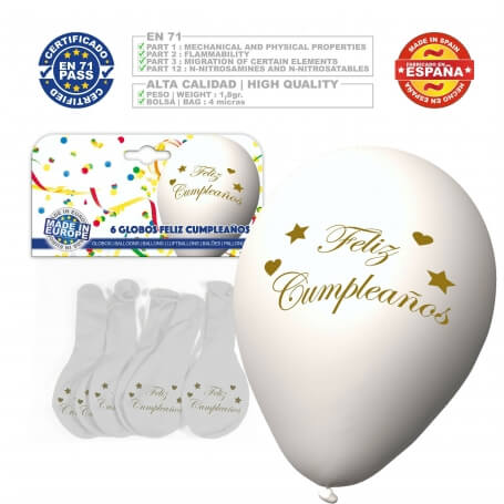 Pacchetto di 6 Palloncini Buon Compleanno Decorazione Elegante per Feste