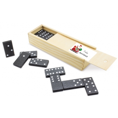 Domino con adesivo felice natale