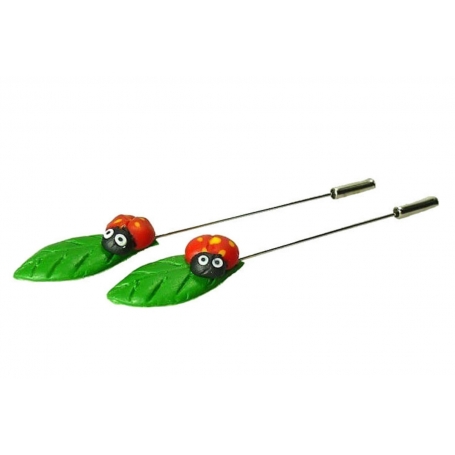 Spilla coccinella in fiore per invitate matrimonio