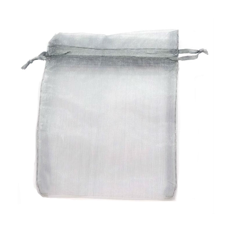 Borsa in organza grigio argento 13 x 17