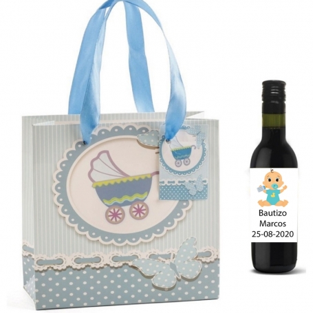 Bottiglietta di vino personalizzata per battesimo