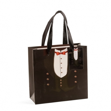 Regalo vino con cavatappi in borsa di cartone