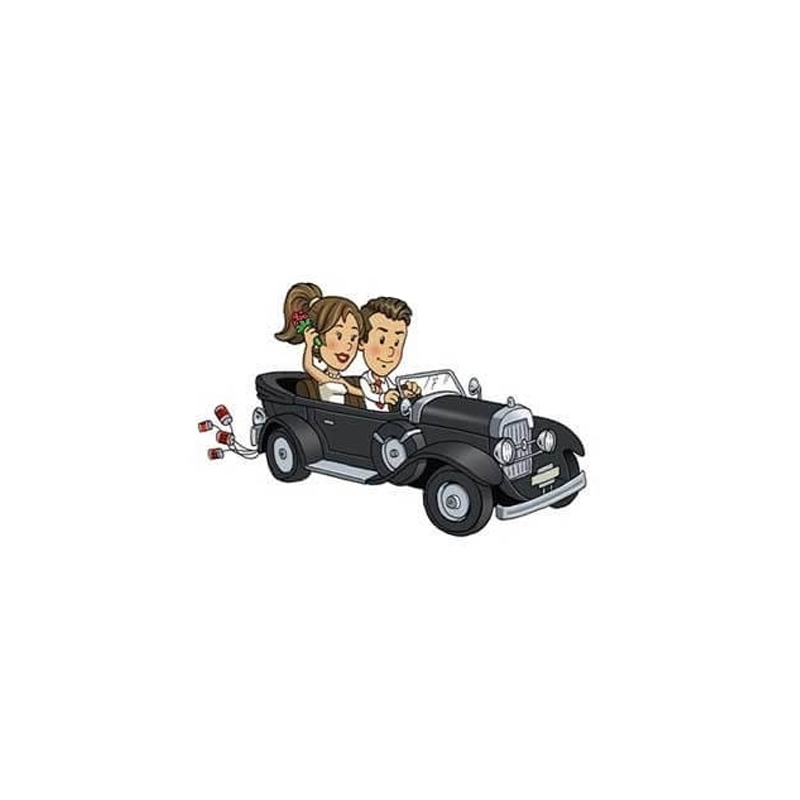 Adesivo matrimonio sposi Will & Grace