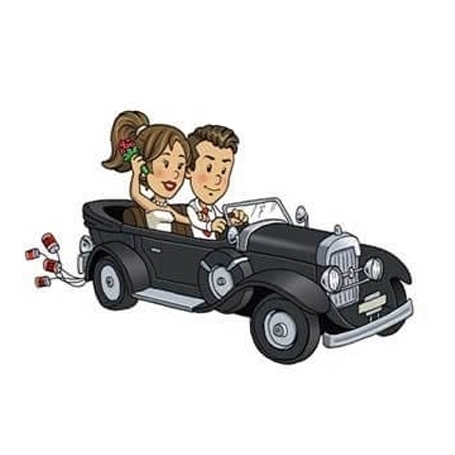 Adesivo matrimonio sposi Will & Grace