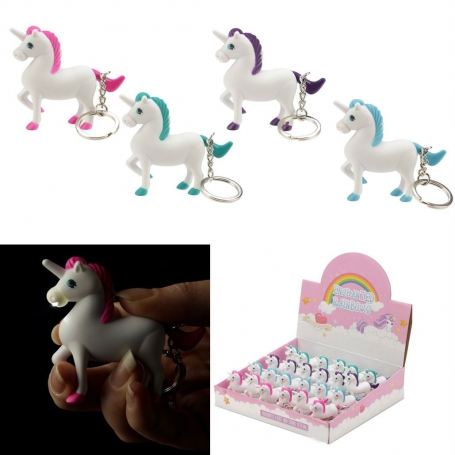 Portachiavi unicorno con LED