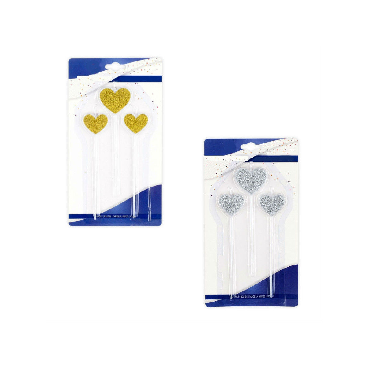 Confezione di candele al cuore