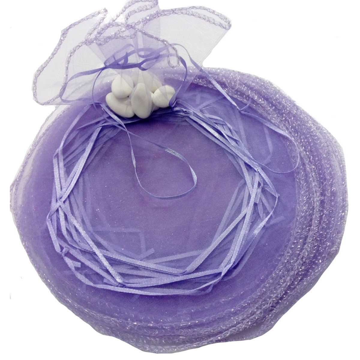 Borsa di organza per riso color lilla scuro