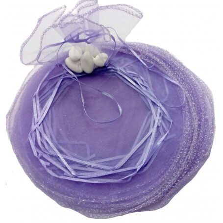 Borsa di organza per riso color lilla scuro