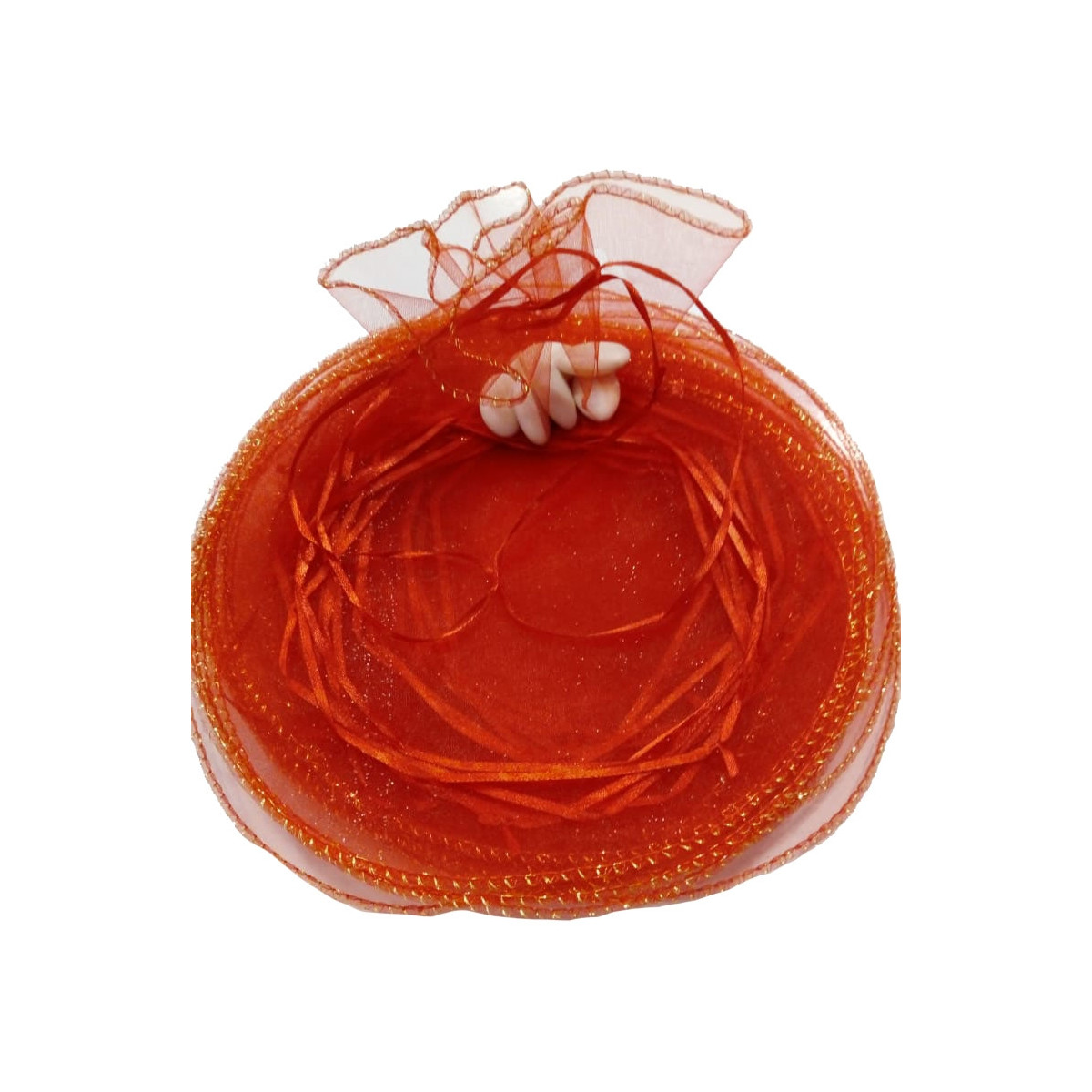 Borsa di organza per riso color rosso e per petali