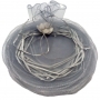 Borsa in organza per riso color argento e per petali