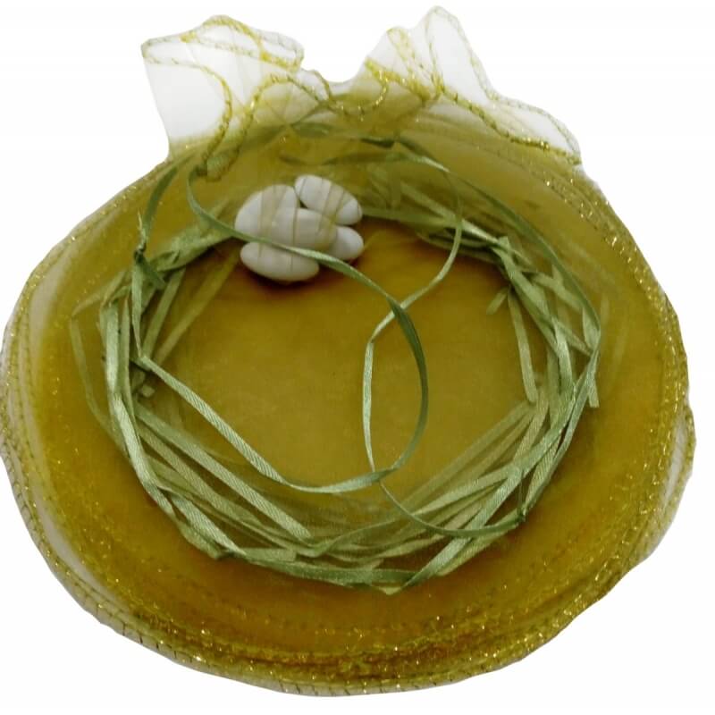 Borsa in organza per riso color verde scuro