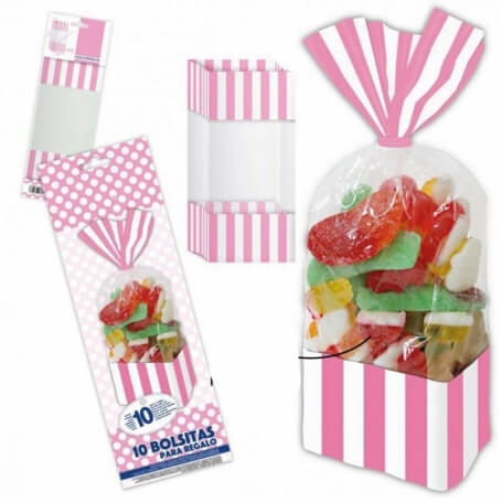 Confezione di sacchetti di caramelle quadrati