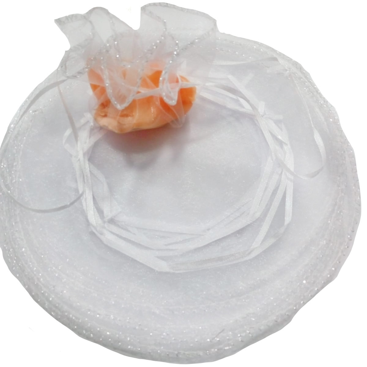 Borsa di organza per riso color bianco