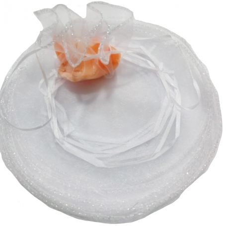 Borsa di organza per riso color bianco