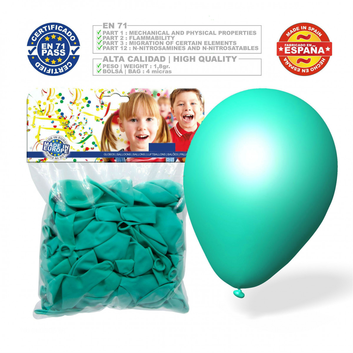 Pacco di palloncini turchesi