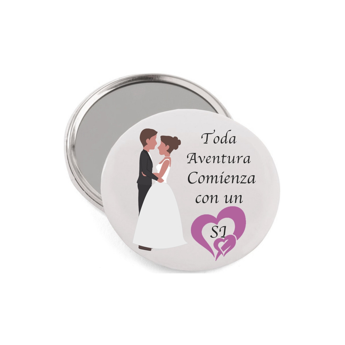 Specchio da Tasca con frase per Matrimoni