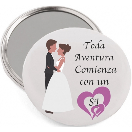 Specchio da Tasca con frase per Matrimoni