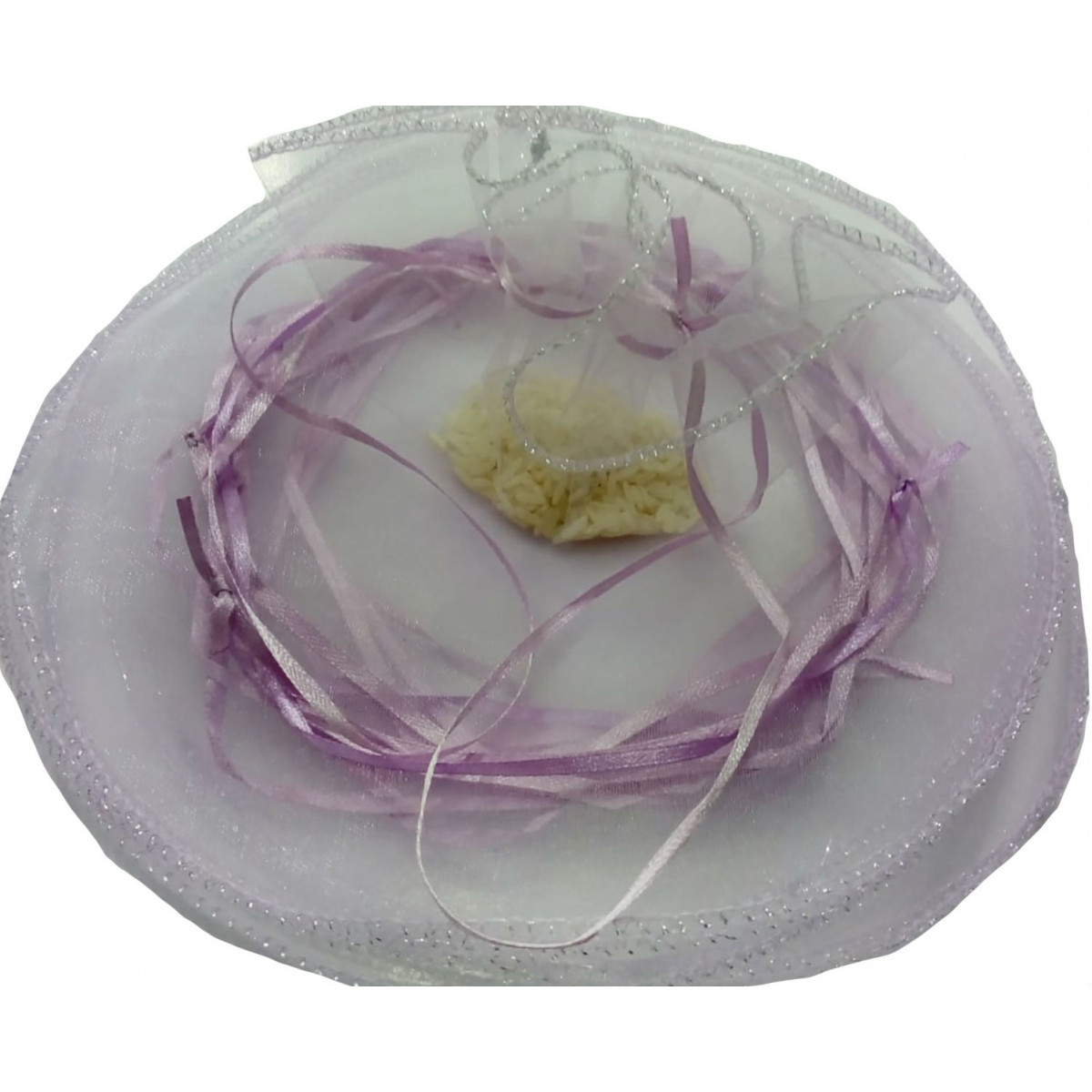 Borsa di organza per riso colore lilla chiaro
