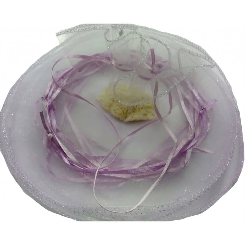 Borsa di organza per riso colore lilla chiaro