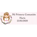 Adesivo di comunione per ragazza