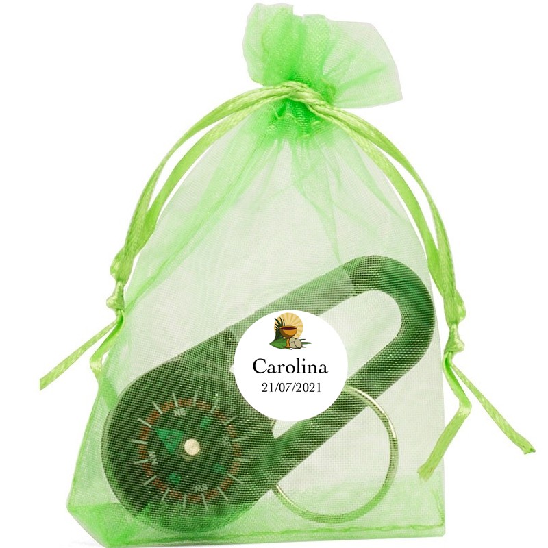 Bussola in borsa di organza personalizzata per comunione