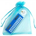 Calcolatrice solare in borsa di organza personalizzata per comunione