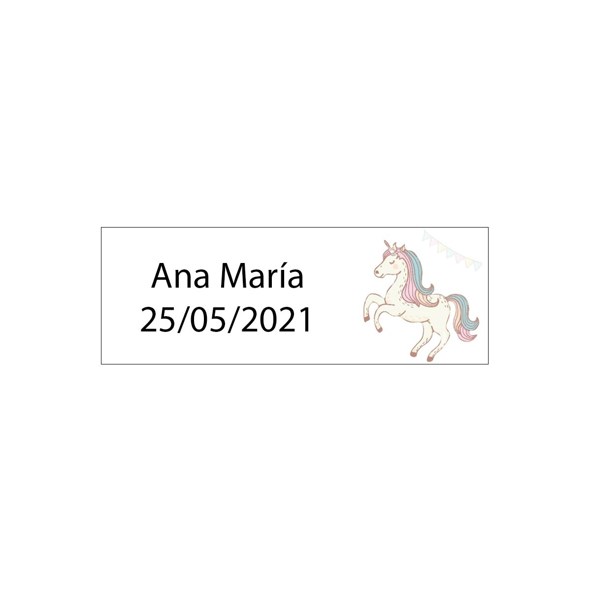 Etichetta rettangolare unicorno