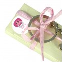 Portachiavi e scatola personalizzati con confetti per bomboniere battesimo