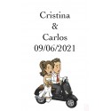 Adesivi matrimoni Will & Grace in moto